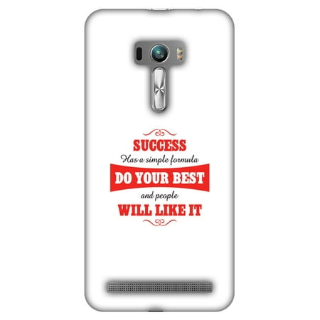 Asus Zenfone Selfie ZD551KL Case - Success Do Your Best, Hard Plastic Back Cover. Slim Profile Cute Printed Designer Snap on Case with Screen Cleaning