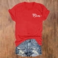 thumbnail image 6 of Dorinao Mama Shirts for Women Short Sleeve Love Letter Printed Graphic Mom Tee Tops, Red, S, 6 of 9