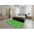 thumbnail image 4 of Ahgly Company Indoor Round Patterned Dark Lime Green Area Rugs, 4' Round, 4 of 6