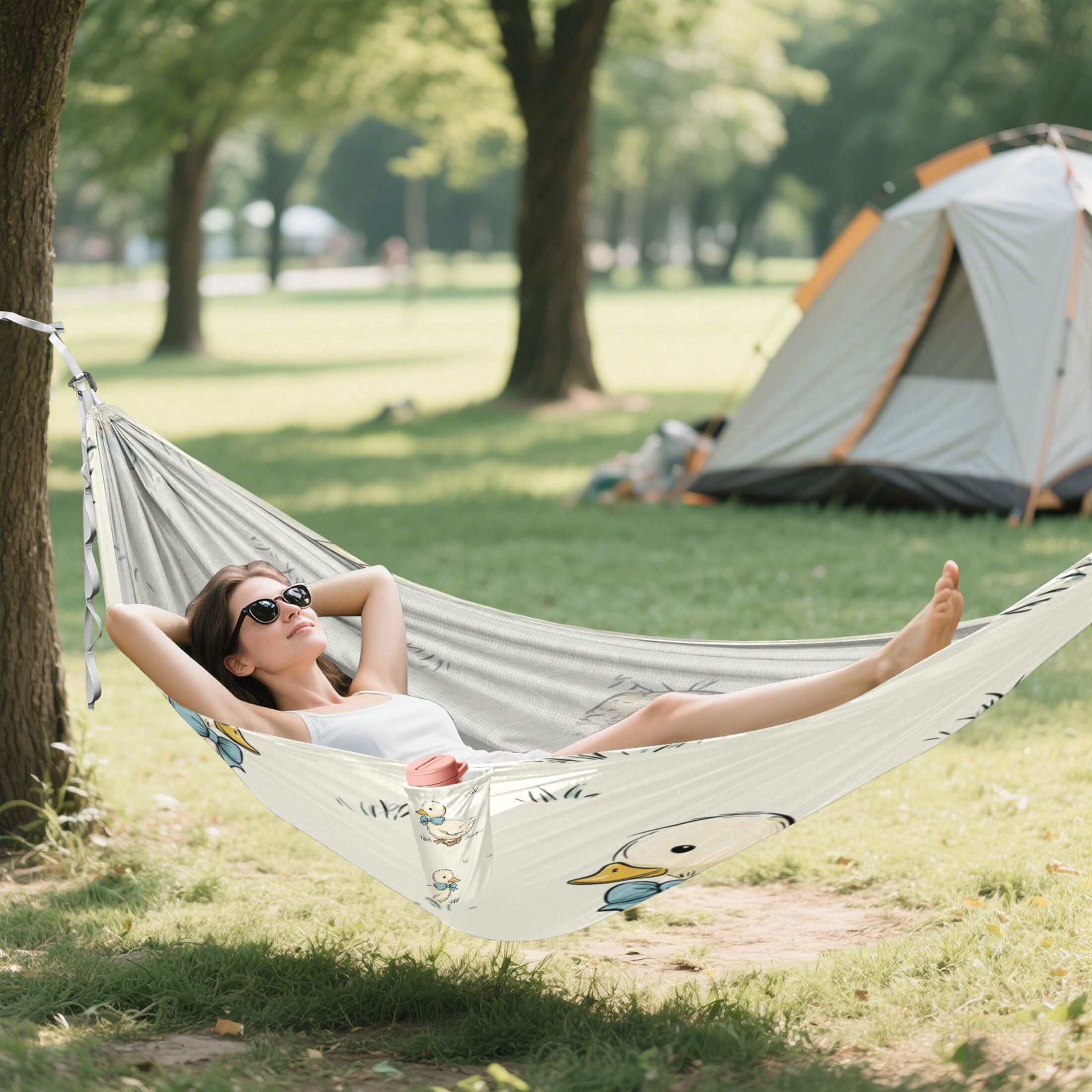 Hammock Camping Hammock Nylon Portable Hammock Travel Camping Hammock Adorable White Duck Design