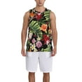thumbnail image 4 of Easygdp Watercolor Tropical Flowers Men's Mesh Basketball Jersey Quick Drying Sleeveless Shirts Fitted Muscle Tank Tops Sport Round Neck T-Shirt - Medium, 4 of 9