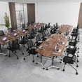 thumbnail image 2 of 6pcs Folding Conference Table with Wheels,47.2in Training Meeting Table with Flip-Top & Strong Metal Frame,Trapezoid Design for Classrooms & School Office Spaces(Walnut), 2 of 8