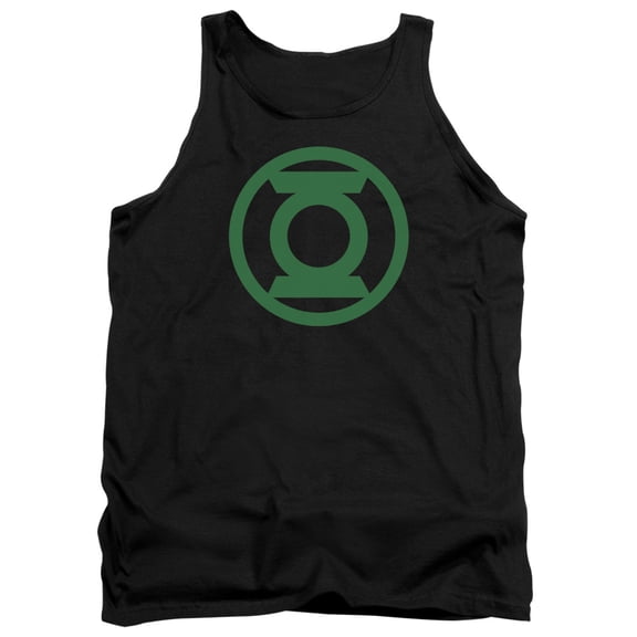 Green Lantern Green Emblem Adult Tank Top Black
