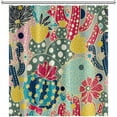 thumbnail image 4 of Boho Cactus Shower Curtain for Bathroom Green and Red Tropical Colorful Plant Shower Curtain with Hooks Waterproof Polyester Fabric Modern Artistic Decorative Shower Curtain, 36x72 Inch, 4 of 6