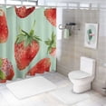 thumbnail image 7 of Awypu Watercolor Illustration of Strawberries on a Light Green Background Shower Curtain Set White, 7 of 7