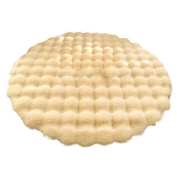 Alfombra redonda de felpa Billuyoard para sala de estar antideslizante 80cm Beige