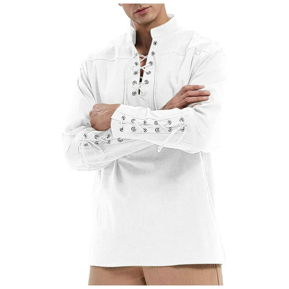 REDARER Mens Shirts - Mens Shirt Steam Punk Retro Gothic Holiday Clothing,Mens Long Sleeve Tee Shirts,Size:L