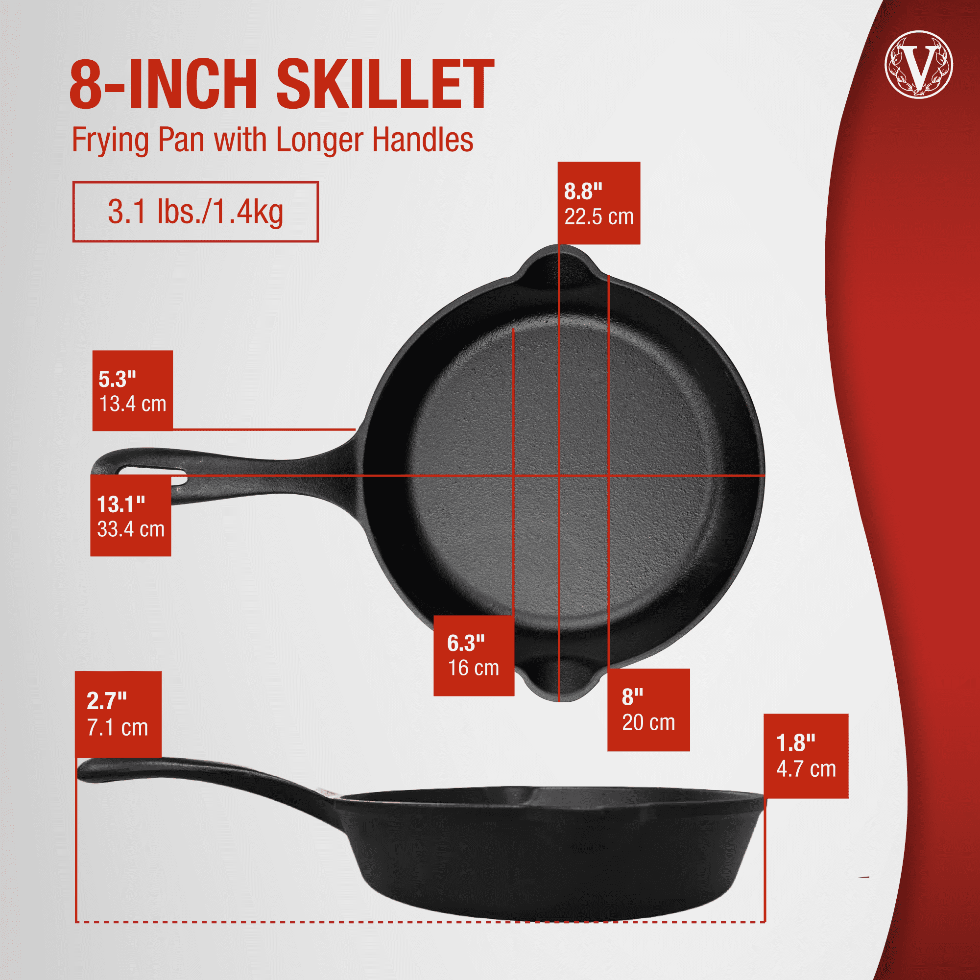We carry Cookware, Skillet Cast Iron 3-Sizes (Victoria)