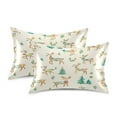 thumbnail image 2 of Reindeer Pattern Satin Pillowcase 20''x40'' Double-Sided Print Soft Wrinkle Resistant, 2 of 9