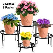 8 Pack Plant Stand Holder Indoor Metal, Anti-Rust Iron Flower Pot Racks Stand Outdoor Garden Decoration for Living Room