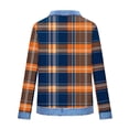 thumbnail image 5 of TaTaai Women's Denim Patchwork Blouse Long Sleeve Lapel Collar Waffle Print Casual Loose Fit Fashion Spring Top Gift, 5 of 5