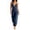 Dark Blue, variant on Women's Plunge Halter Sleeveless Pleated Long Romper,Knit Jogger Maxi Jumpsuit with Pockets,Black Women's S-XXL