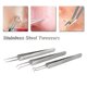 thumbnail image 4 of Acne blackhead acne clip set pointed elbow nail tweezers grafting eyelash curler 3-piece set, 4 of 4