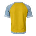 thumbnail image 6 of Helii Women's Color Block T Shirt – Raglan Sleeve T-Shirt, Crewneck Baseball Tee with Contrast Denim Sleeve, Loose Fit Soft Cotton Blend Casual T Shirts for Summer Yellow,XXXL, 6 of 6