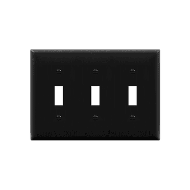 ENERLITES Triple Light Wall, Toggle Switch Plate, Gloss Finish, 3-Gang Standard Size 4.50" x 6.38", Unbreakable Polycarbonate Thermoplastic, UL Listed, 8813-BK, Black