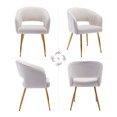 thumbnail image 6 of KCC Modern Accent Dining Chairs, Upholstered Velvet Home Office Desk Chairs with Hollow Back, Tufted Vanity Chairs Side Chairs with Gold Metal Legs for Living Room Restaurant, 1 PC & Cream, 6 of 10