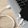 thumbnail image 3 of onn. 3 ft Tri-Tip to Lightning Micro USB Cable, White, 3 of 7