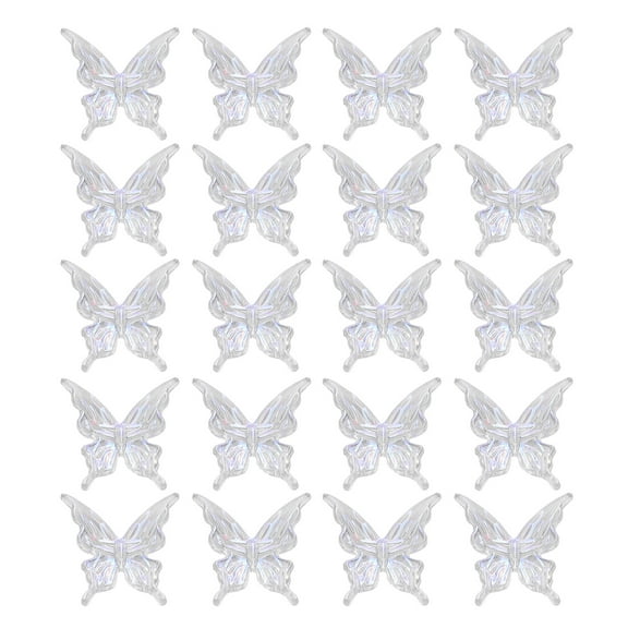 lixuesong Pack Of 20 Colorful Butterfly Beads for Jewelry Making and Craft Projects Loose Spacer Beads for Necklaces Bracelets