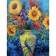thumbnail image 1 of Kits de pintura de diamantes redondos completos jarrón de girasol cuadro de arte de resina de mosaico (A2372) Sywqhk Decoración hogareña, 1 of 9