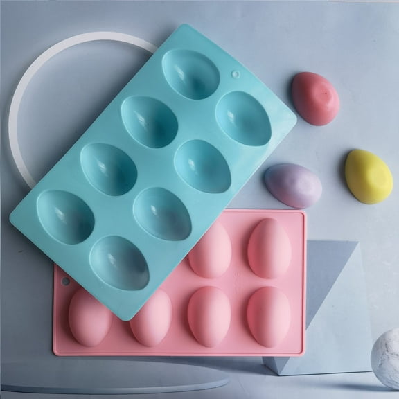 Tyidzon Silicone Egg Molds Easter Chocolate Molds Silicone for Vegan Deviled Eggs Chocolate Candy Pudding Soap Gift, Oven Safe Baking Cake Mold