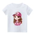 thumbnail image 7 of Fesfesfes Children Casual Versatile Tops for Outdoor Breathable T-shirt with Short Sleeve for Boys Girls School Season Round Neck Short Sleeve Tees(White#04A,7 Years), 7 of 7