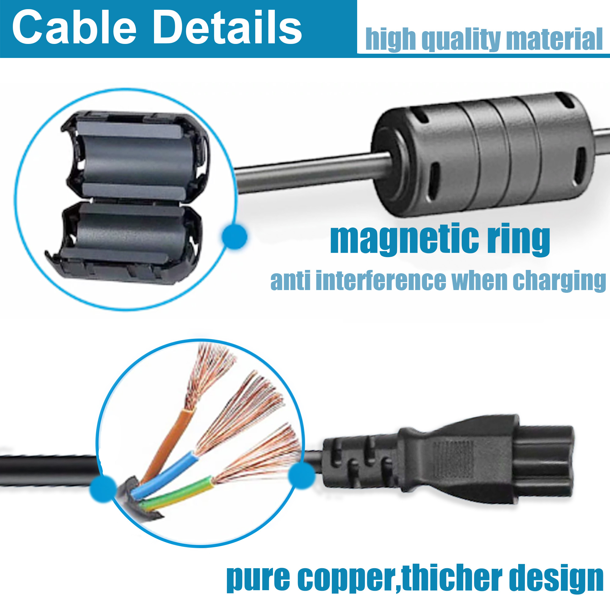 19V Power Cord for HP Pavilion 22bw 22cwa 23bw 23cw 23er 23es 23xw 25er 25es 27bw 27es 27er 27xi 27xw IPS LED Backlit Monitor20 21.5 23 23.8 25 27 Inches