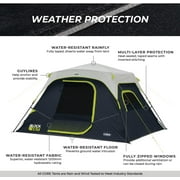 CORE 11 x 9 6 Person Blockout Instant Cabin Camping Tent, 22lbs