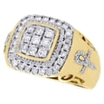 thumbnail image 3 of 10K Yellow Gold Diamond Egyptian Ankh Cross Pinky Ring Statement Band 0.98 CT., 3 of 5