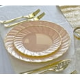thumbnail image 3 of " OCCASIONS " 240 Plates Pack, Heavyweight Wedding Party Disposable Plastic Plates (7.5'' Appetizer/ dessert plate, Blossom in Blush & Gold), 3 of 7