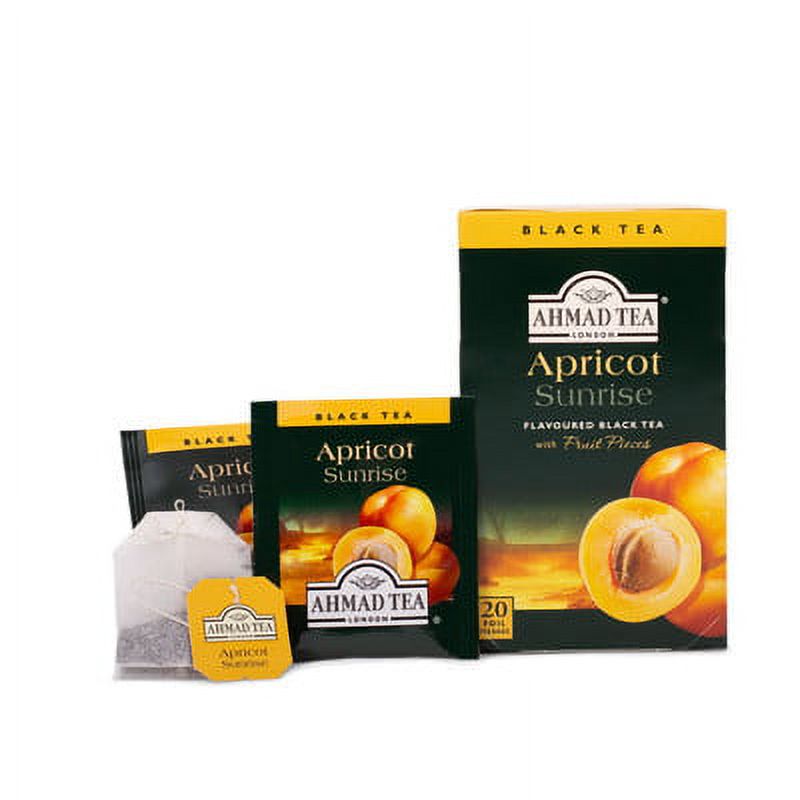 Ahmad Tea Apricot Sunrise Black Tea Bags, 120 Ct (6 Boxes of 20)