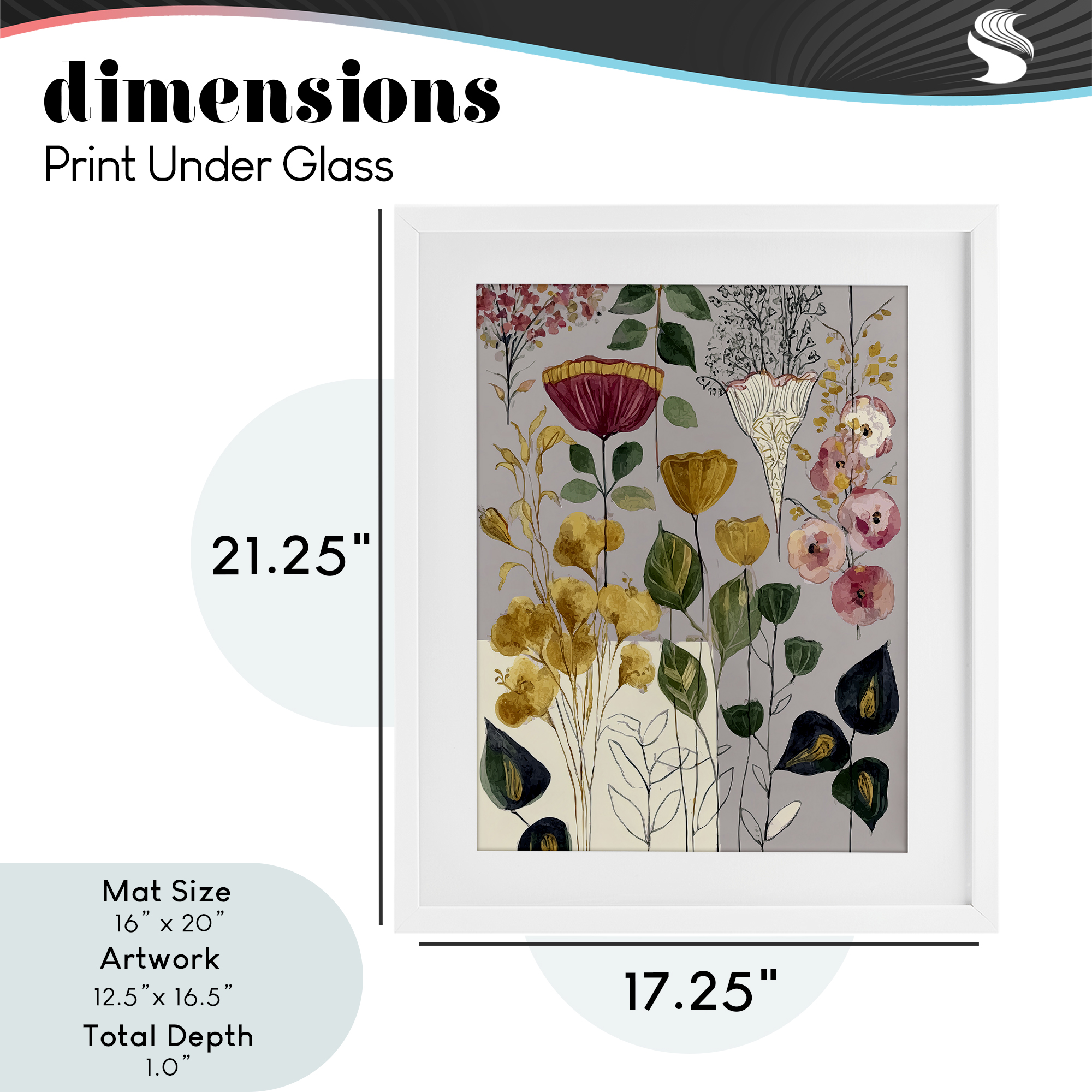 Playful Assumptions Foliage White Framed Print Under Glass, design by Annabelle Hall
