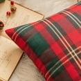 thumbnail image 2 of Plaid Christmas Throw Pillow Covers 12x20 Inch Red and Green Decorative Pillow Covers Set of 2 Accent Pillow Cases for Holiday Home Decor Cushion Covers Woven Fabric with Gold Thread, 2 of 6