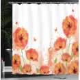 thumbnail image 4 of Ambesonne Flower Shower Curtain, Bridal Watercolor Art, 69"Wx70"L, Red White, 4 of 5