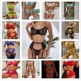 thumbnail image 2 of Ropa interior sexy europea y americana con lazo colgante y costura de rejilla y encaje de pestañas, 2 of 6
