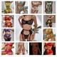 thumbnail image 5 of Ropa interior sexy europea y americana con lazo colgante y costura de rejilla y encaje de pestañas, 5 of 6