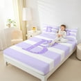 thumbnail image 5 of Homewish Purple Glitter B Full Size Sheets, Initial Letter A to Z Bed Sheets, Kawaii Cartoon Style Sheet Sets, Microfiber Bedroom Decor, 4pcs, 5 of 7