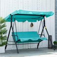 thumbnail image 2 of ENYOPRO Patio Swings with Canopy, 3-Seater Outdoor Canopy Swing for Adults, Canopy Swing Glider for Porch Garden Poolside Backyard, Brown, TE2678, 2 of 7