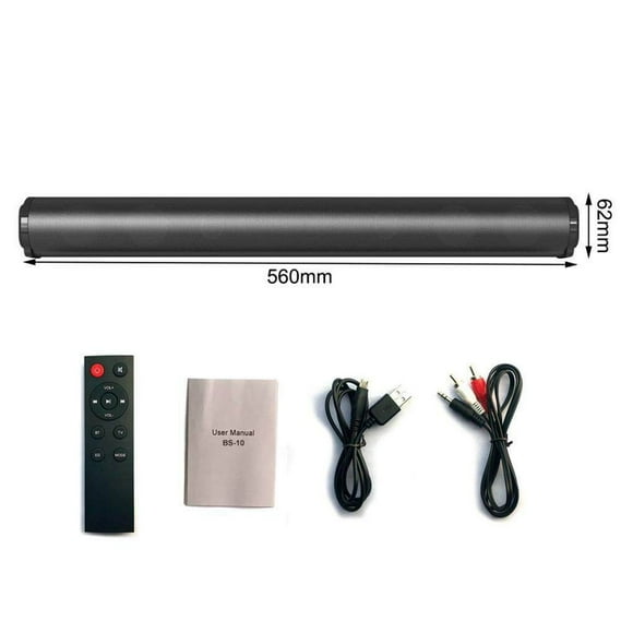 BS-10 Haut-Parleur Bluetooth 5.0 Musique Surround Stéréo Barre de Son Caisson de Basses avec Télécommande Téléviseur Cinéma Maison