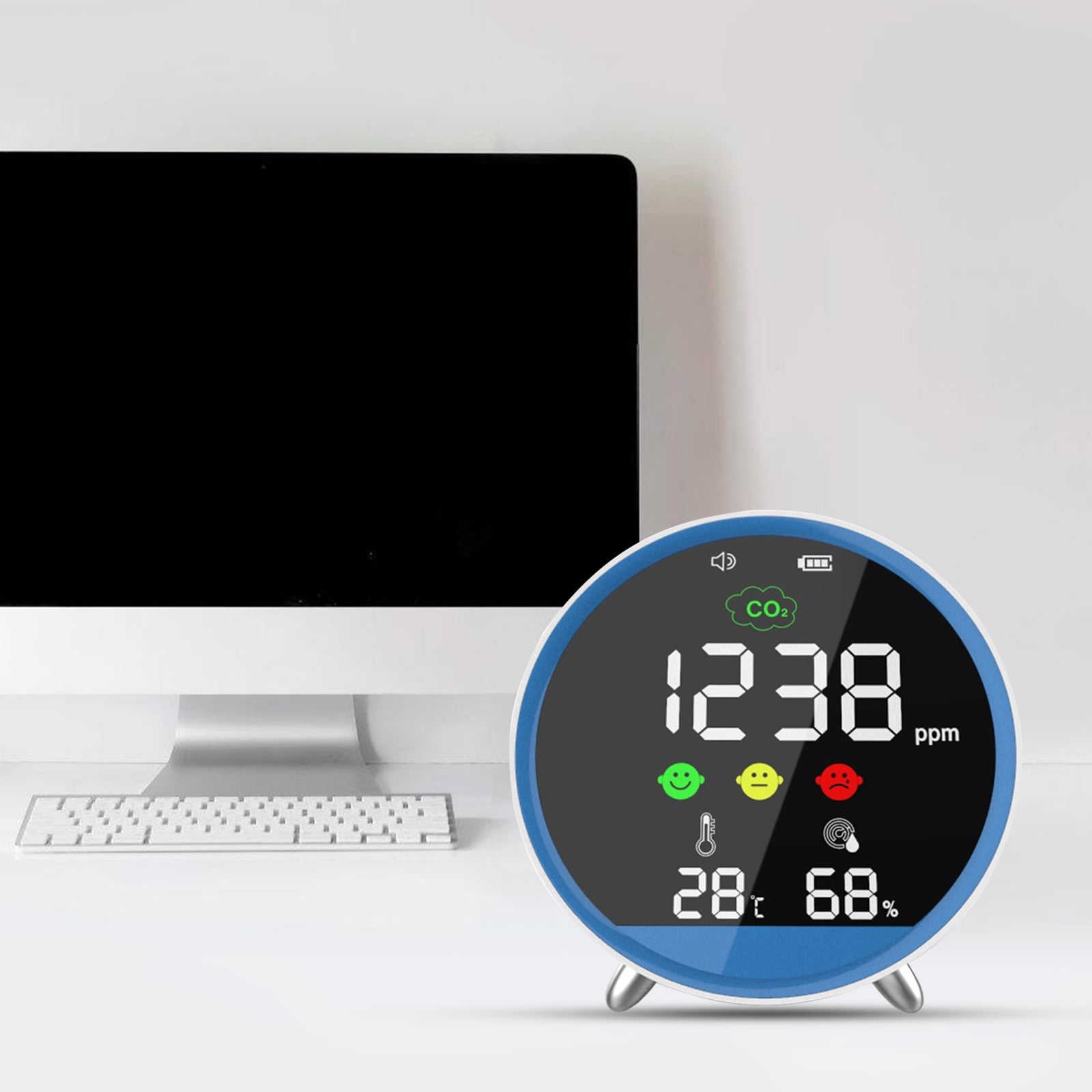 Professional CO2 Detector with Rapid 1.5s Sampling And Alarm Function Humidity Temperature Meter For Indoor Air Safety
