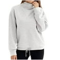 thumbnail image 3 of YYDGH Women Oversized Turtleneck Sweatshirt Fleece Long Sleeve Trendy Casual Drop Shoulder Fall Pullover Workout Warm Tops, 3 of 7