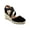 Black, variant on Womens MEZA Leather Suede Wedge Sandals