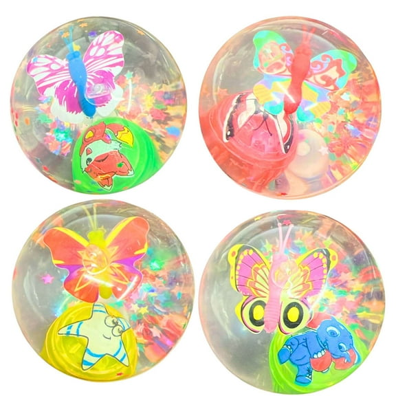 2.5" Assorted Butterfly Inside Bouncing Ball | Fun, High-Bounce Toy for Kids: 1CT