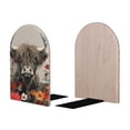 thumbnail image 2 of Susaid Butterfly Cow With Flowers Print Wooden Bookends Decorative Book Ends for Shelves Heavy Books Holder Organizer Non-Slip Desk Book End for Kids Room Office School 1 Pairs, 2 of 8