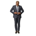 thumbnail image 2 of Slim Fit Double Breasted 2 Button Peak Lapel Eggplant Plaid Men's Suit 42 Regular, 2 of 9
