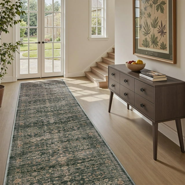 -Soft Area Rug X Rugs for Living Room-Vintage Distressed Printed Living Room Rug-Non Slip Carpet Bedroom Decor-Machine Washable Rugs for Bedrooms Dining Room Home Decor