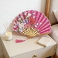 thumbnail image 6 of Classic Silk Folding Fan, Durable Bamboo Rib Hand Fan for Wedding Stage Photography Decor D, 6 of 6