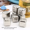 thumbnail image 5 of 8pcs Reusable Ice Cubes For Drinks, Stainless Steel Reusable Ice Cube Stainless Steel Ice Cube Mould Mirror Gloss With Clip Box Reusable For Drinks Whiskey, 5 of 5