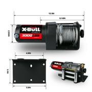 X-BULL 12V Electric Winch 3000LBS Steel Cable Towing ATV/UTV Off-Road with Mounting Bracket Wireless Remote