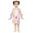 thumbnail image 2 of Girls' long-sleeved dress Weixiao Fruit Girls' A-line dress with ribbed cuffs Soft and comfortable, 2 of 6