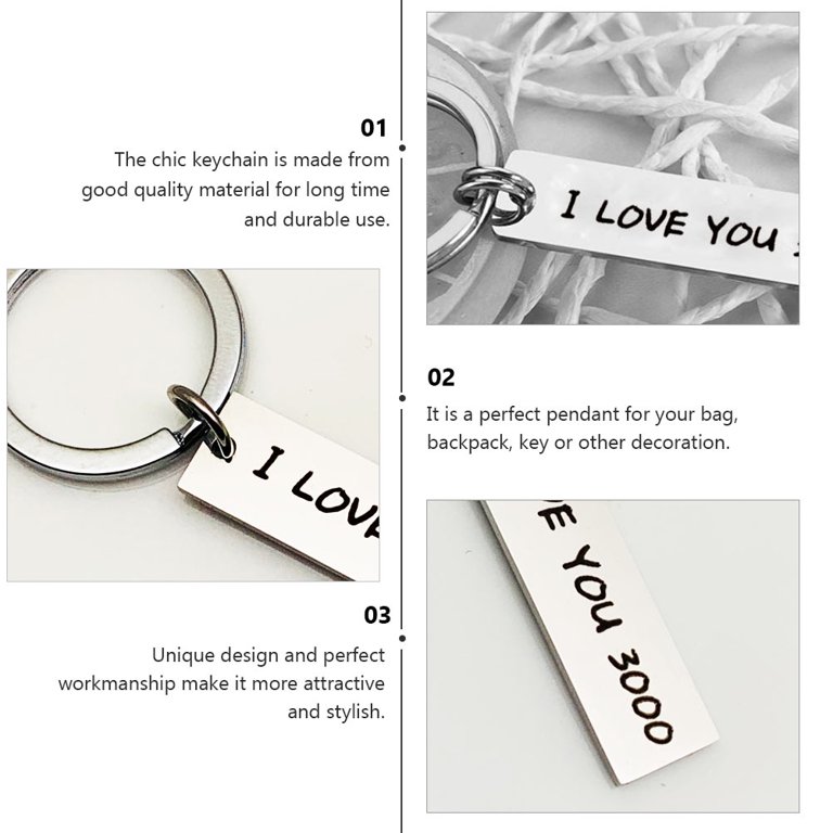 Lovely Boobsfashion Stainless Steel 'i Love You' Keychain For